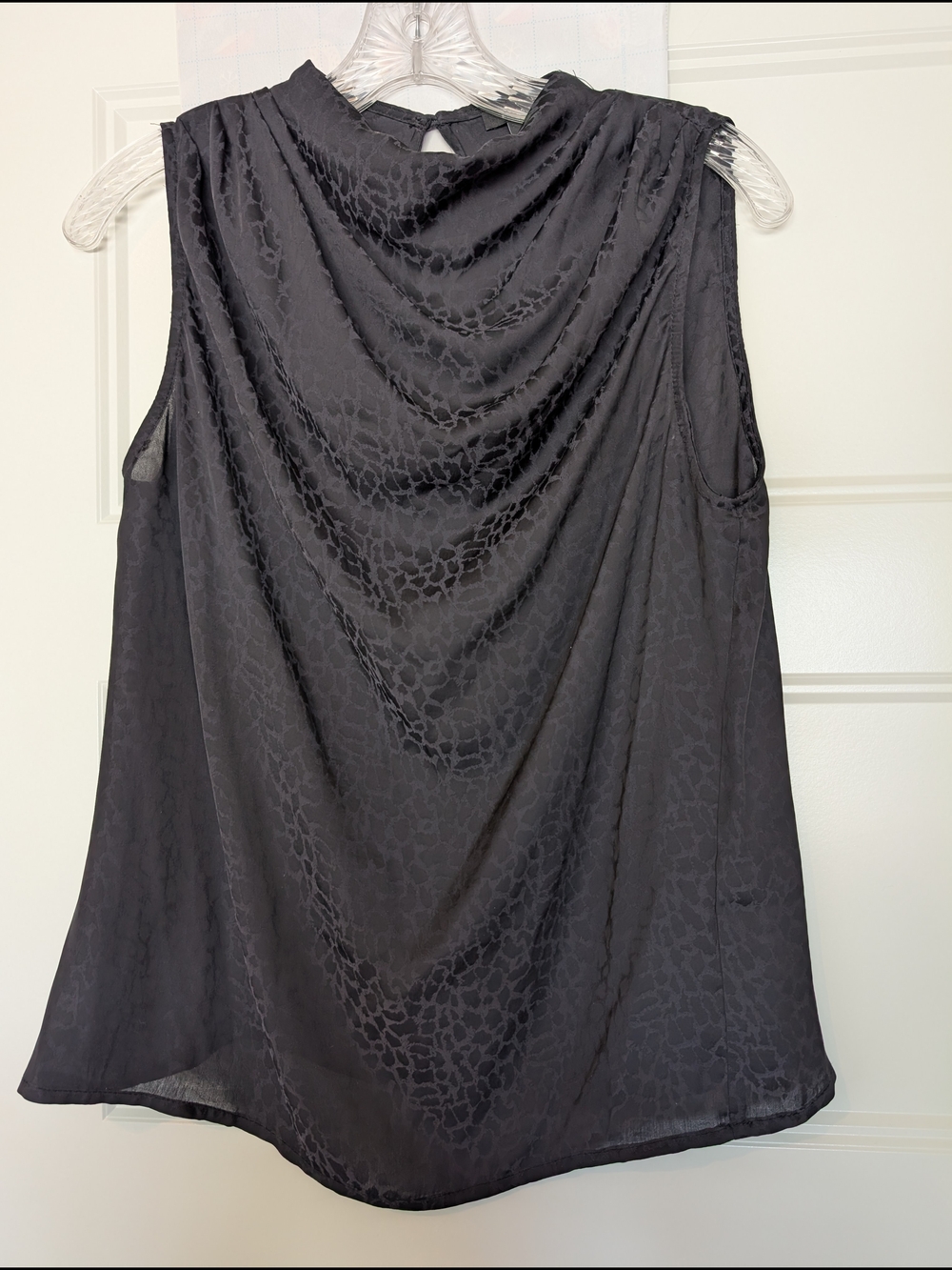 Halogen Black Sleeveless Draped Cowl Neck Blouse